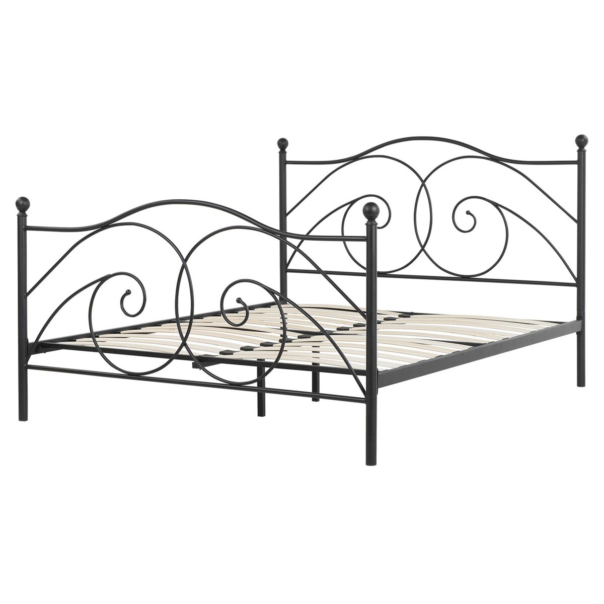 Łóżko metalowe 160 x 200 cm czarne DINARD