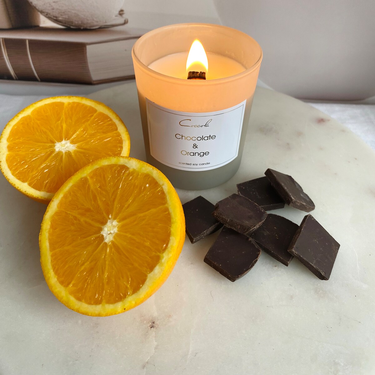Chocolate & Orange- 160 gram ekologiczna naturalna świeca sojowa