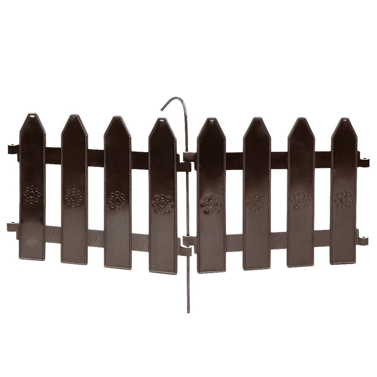 Palisada płotek ogrodowy obrzeże zestaw brązowy 10 szt. 200 cm 20x15 cm