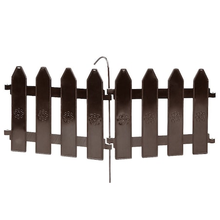 Palisada płotek ogrodowy obrzeże zestaw brązowy 10 szt. 200 cm 20x15 cm