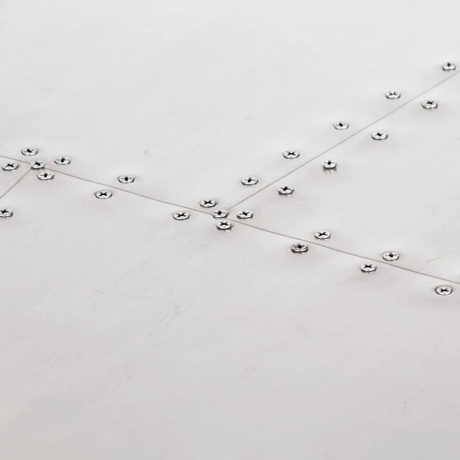 vidaXL Biurko Aviator, srebrne, 112 x 50 x 76 cm, metalowe