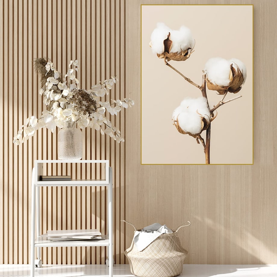 plakat kwiat bawełny 21x30 cm