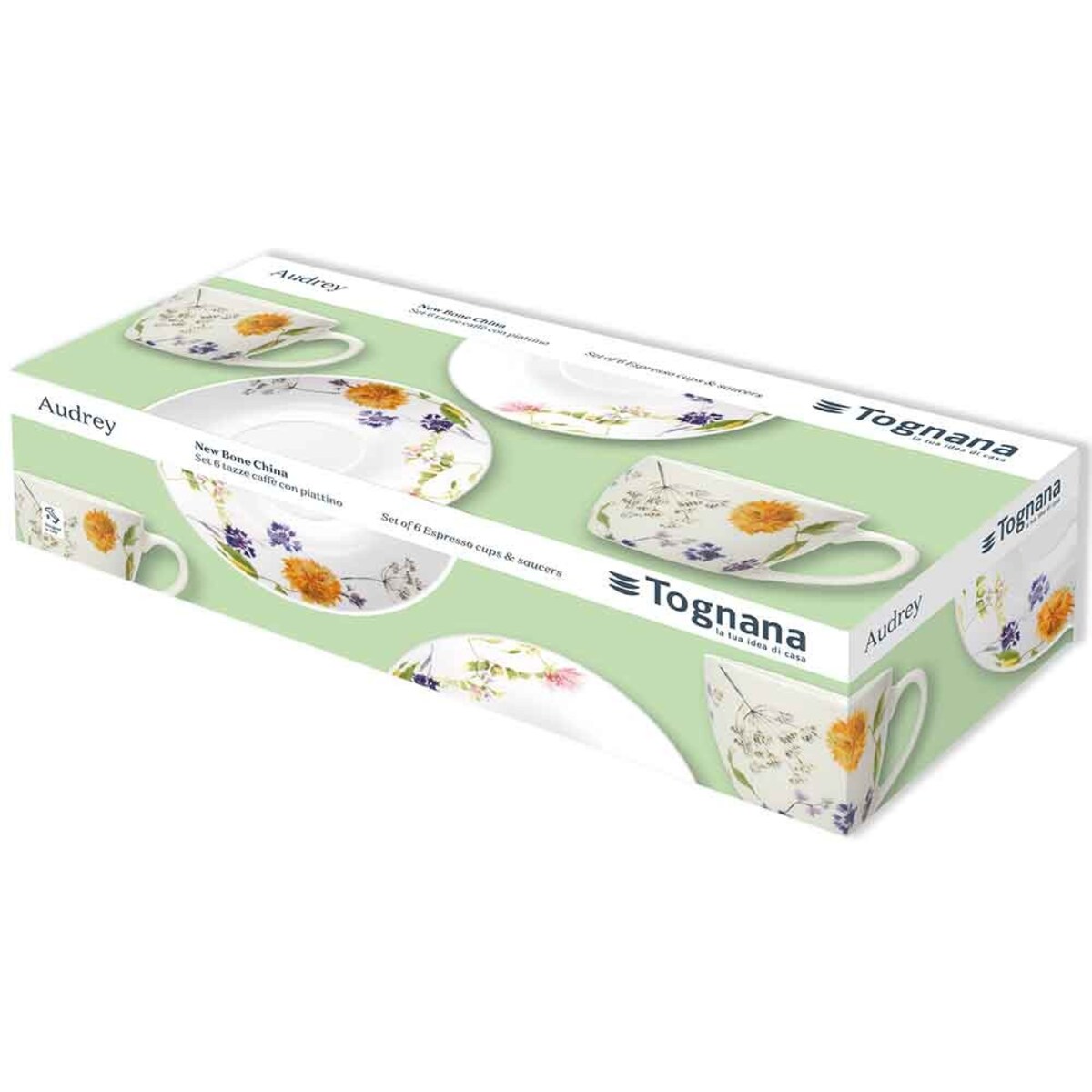 Zestaw Filiżanek Z Podstawkami do Kawy Audrey 6 szt