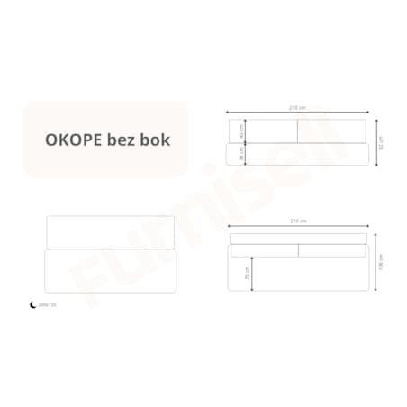 Kanapa OKOPE z funkcją spania Kolor: Wind 89