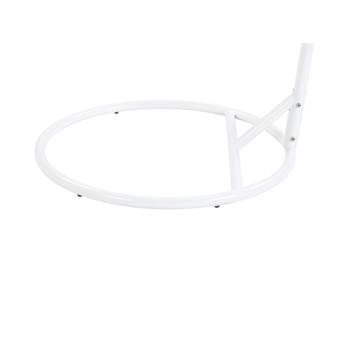 Fotel wiszący ze stojakiem z technorattanu biały ALBA