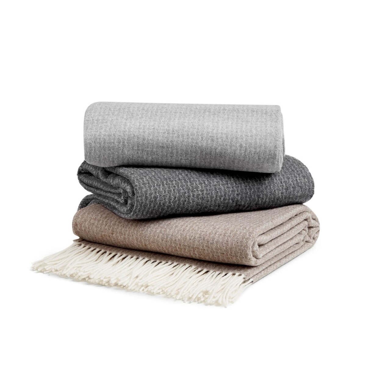 Koc z wełny merino z domieszką kaszmiru grafitowy