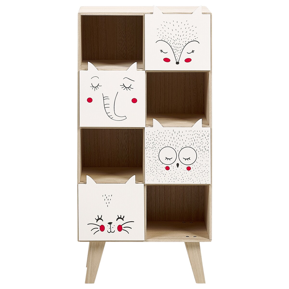 Regał 4 półki jasne drewno TUPELO