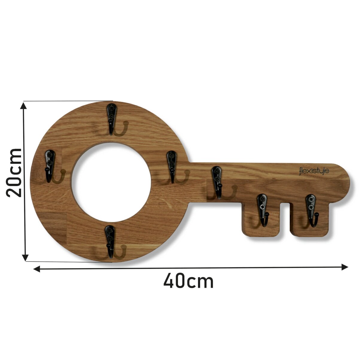 Drewniany wieszak na klucze Klucz Retro Dębowy