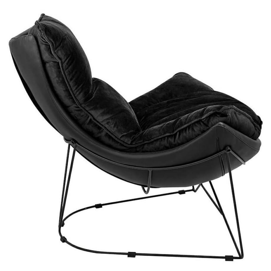 Przytulny fotel do salonu Otilia stand velvet MSE01000302 King Home poduszka czarny