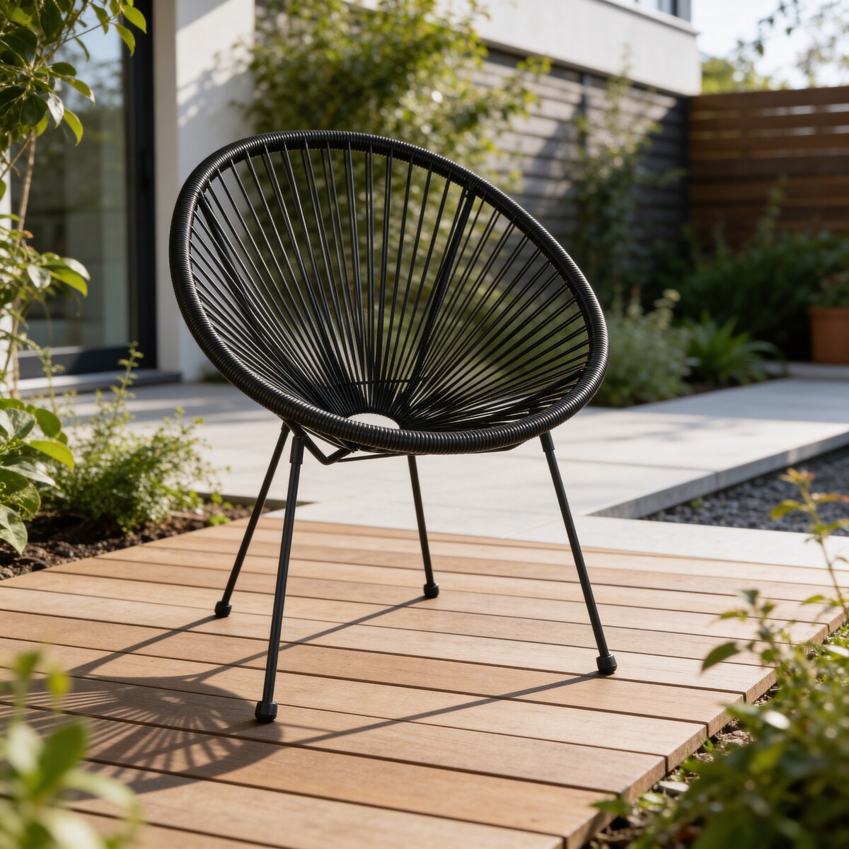 Krzesło ogrodowe ACAPULCO czarne na taras retro