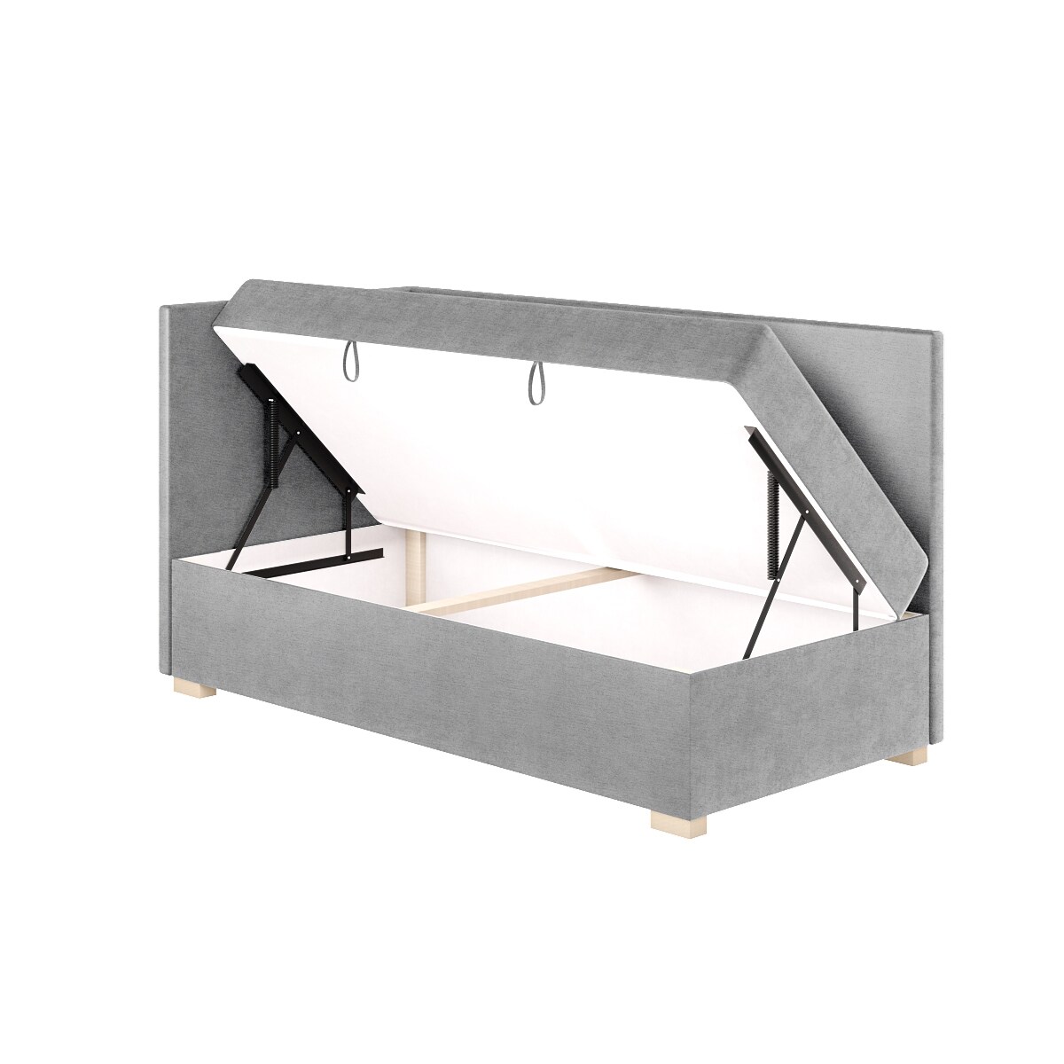 Mesonica Łóżko Flexi, szare, 90x200, Lewostronne