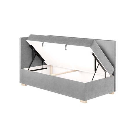 Mesonica Łóżko Flexi, szare, 90x200, Lewostronne