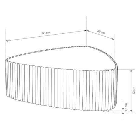 Stolik kawowy tapicerowany MIJA w tkaninie Tilia, jasno-brązowy