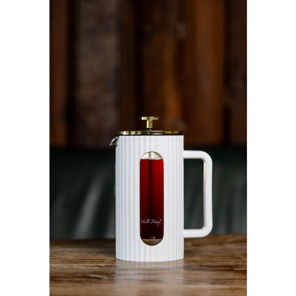 Zaparzacz do kawy i herbaty 1000ml biało/złoty Livio 1708