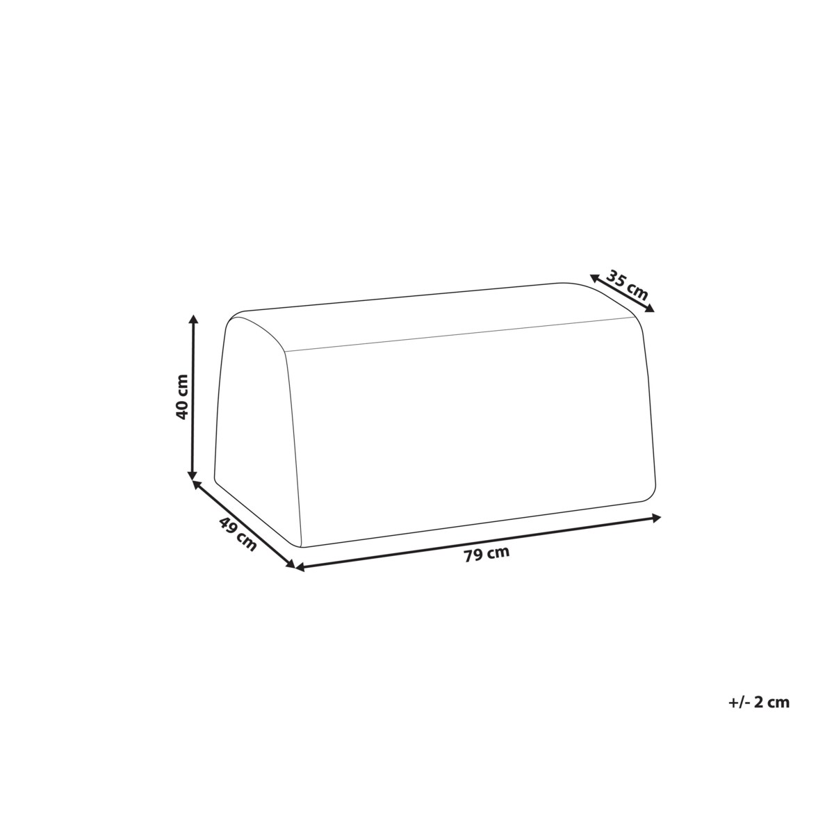 Puf SINCLAIR Boucle Beżowy 79 cm 49 cm 40 cm