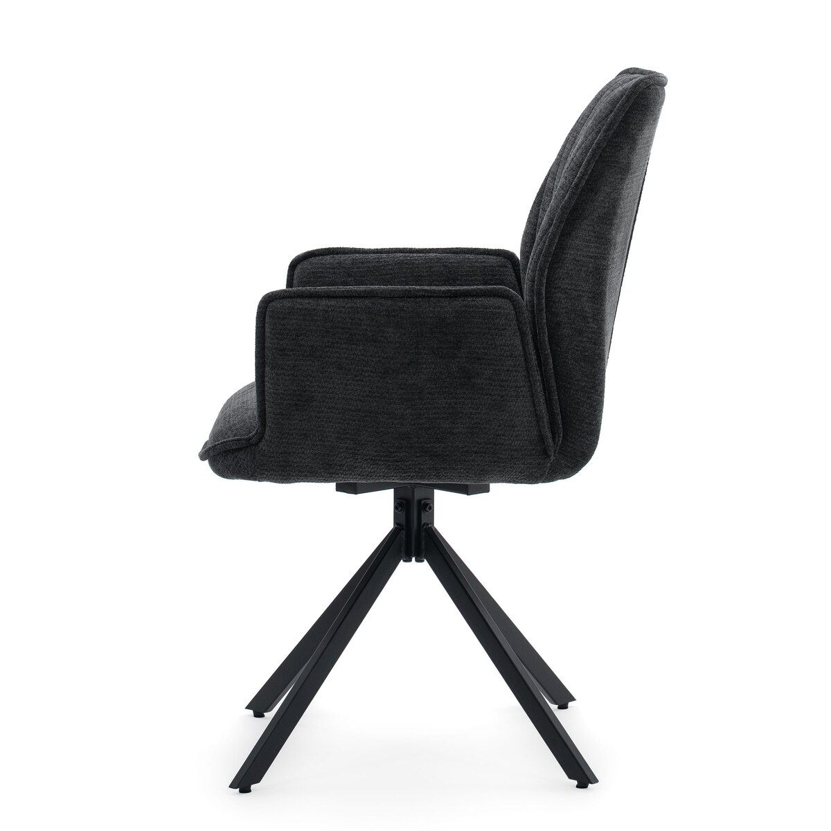 Krzesło tapicerowane obrotowe szenilowe do salonu MERANO grafitowe