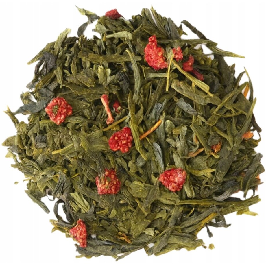 Herbata zielona TRUSKAWKI W ŚMIETANIE truskawki sypana premium na prezent - herbata liściasta sypana mieszanka napar susz