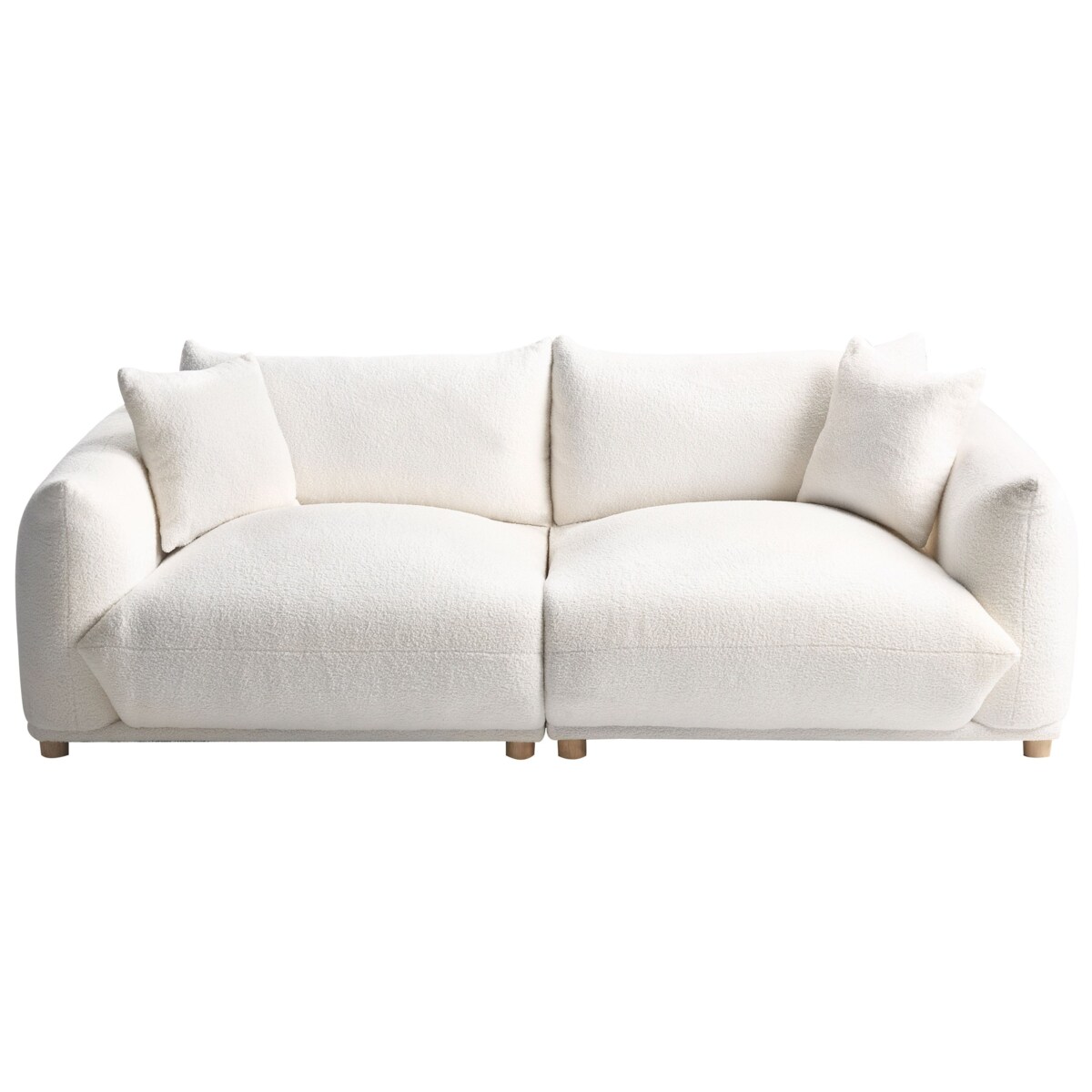 Sofa LUVOS Boucle Złamana biel dla 3 osób