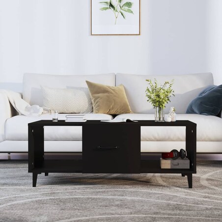 vidaXL Stolik kawowy, czarny, 102x50x40 cm, materiał drewnopochodny