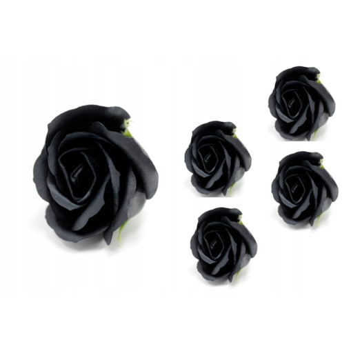 5szt CZARNA RÓŻA kwiaty mydlane NA BUKIET box żal odrodzenie prezent dar