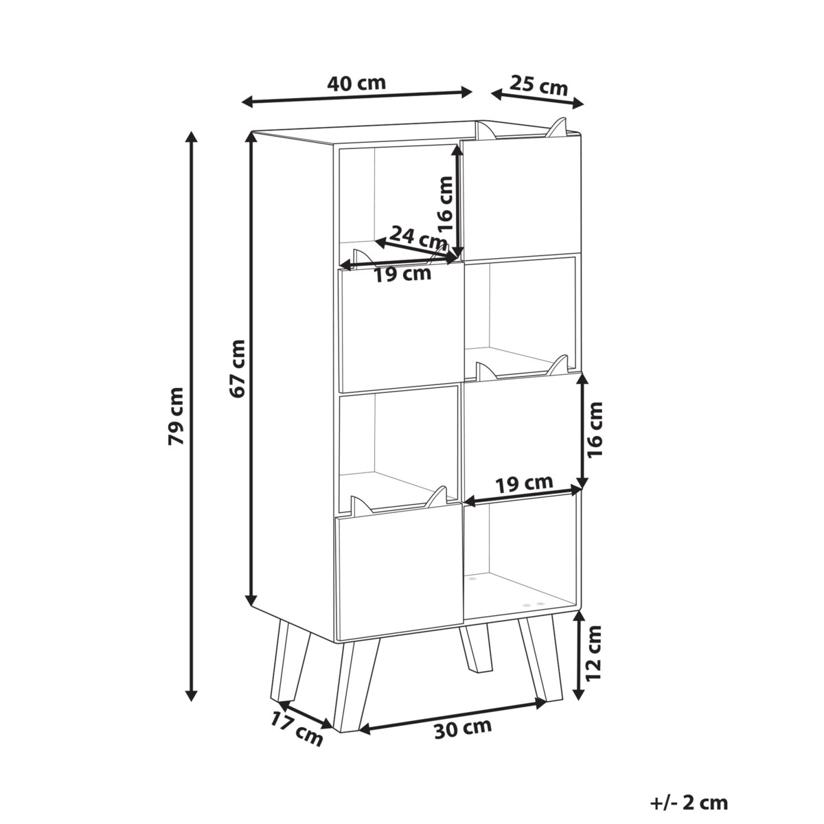 Regał 4 półki jasne drewno TUPELO