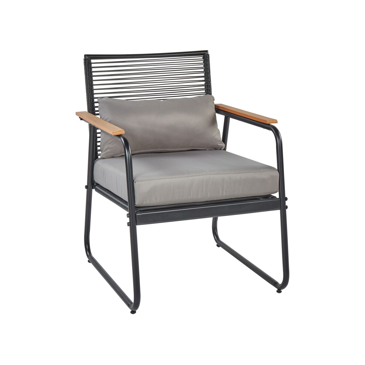 Zestaw ogrodowy ze stolikiem dla 4 osób POMONTE Metal Czarny