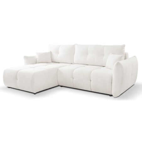 Narożnik z funkcją spania do salonu BOSE, lewostronny, śmietankowy