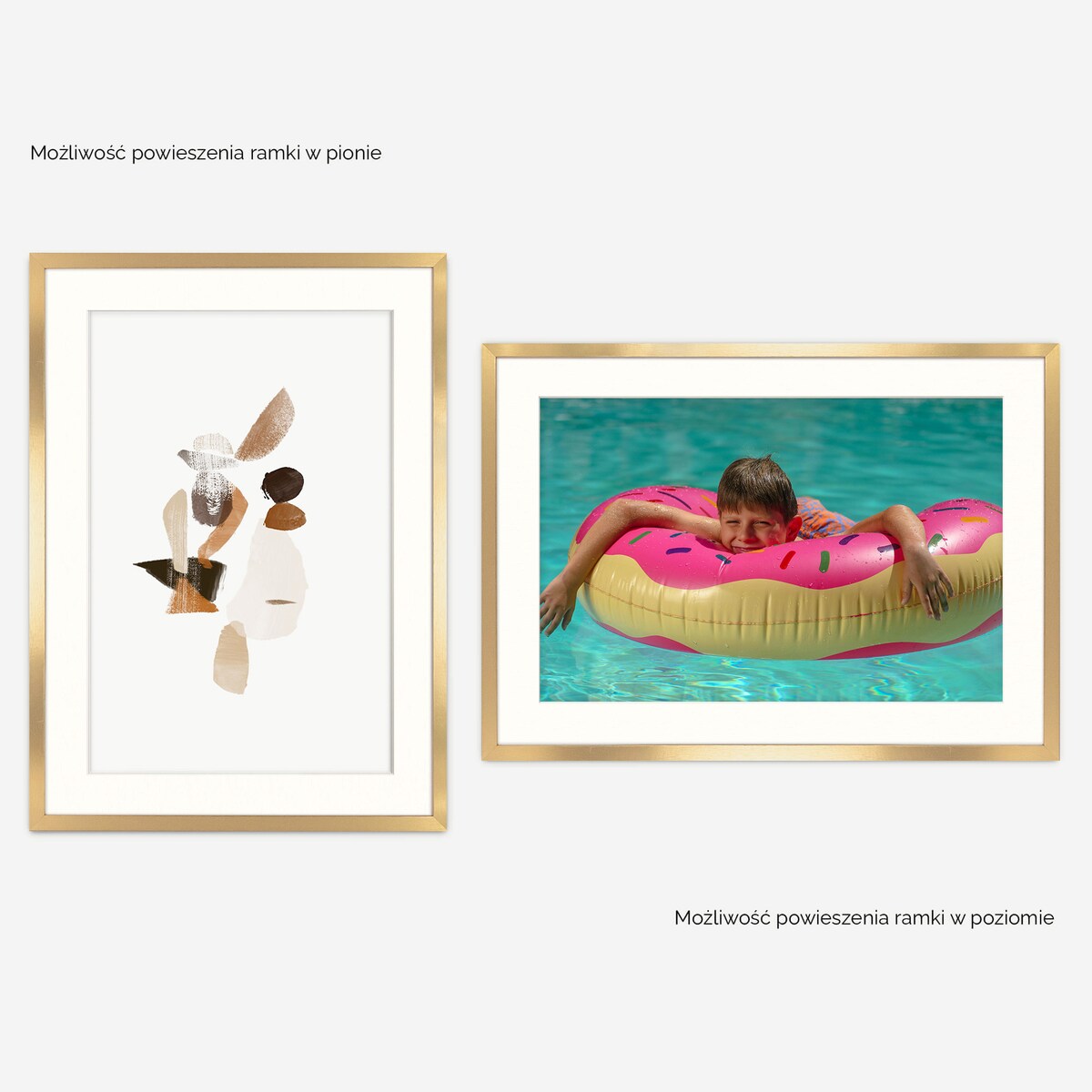Złota ramka na zdjęcia HEN PASS Z 60x80 cm z passe partout (50x70 cm)