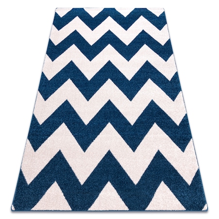 Dywan SKETCH - FA66 niebiesko/biały - Zygzak 140x190 cm