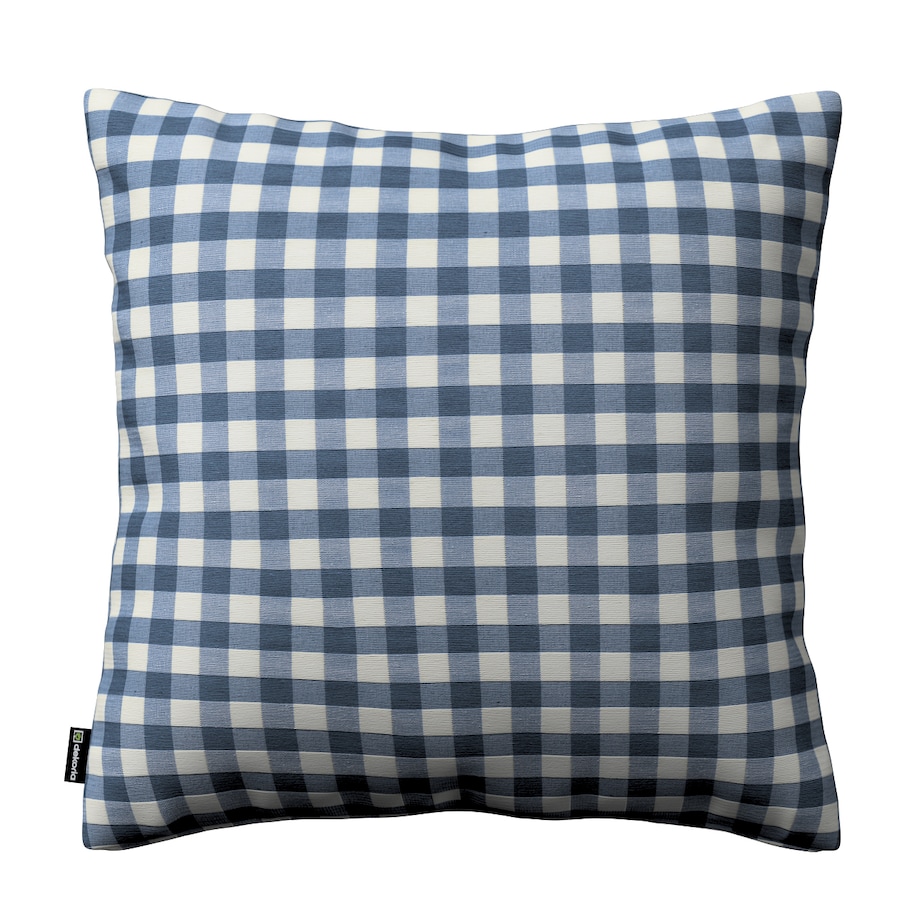 Poszewka Kinga na poduszkę 50x50 granatowo-biała kratka (1,5x1,5cm)