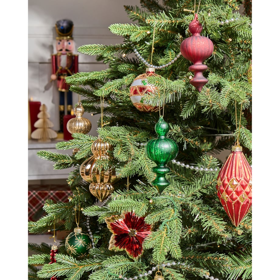 Zestaw 70 bombek TWINKLE Szkło Czerwony/ zielony