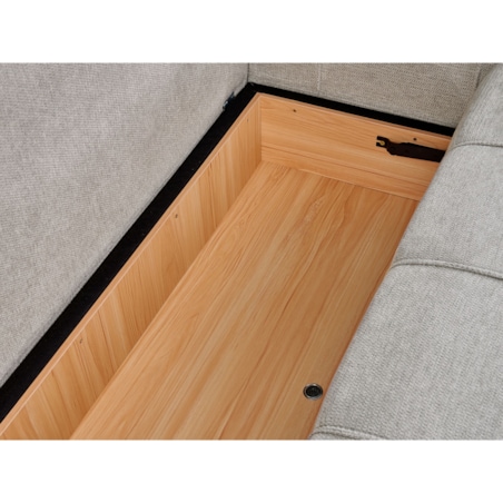 Narożnik rozkładany prawostronny 4-osobowy z pojemnikiem jasnoszary INNVIK