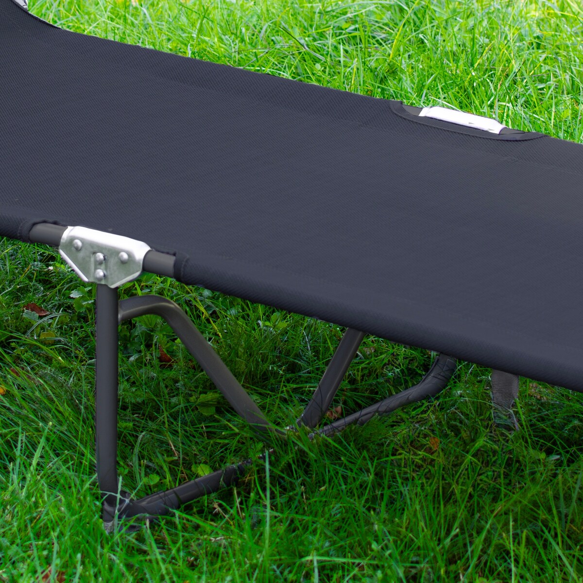 Leżanka ogrodowa składana w walizkę z zadaszeniem