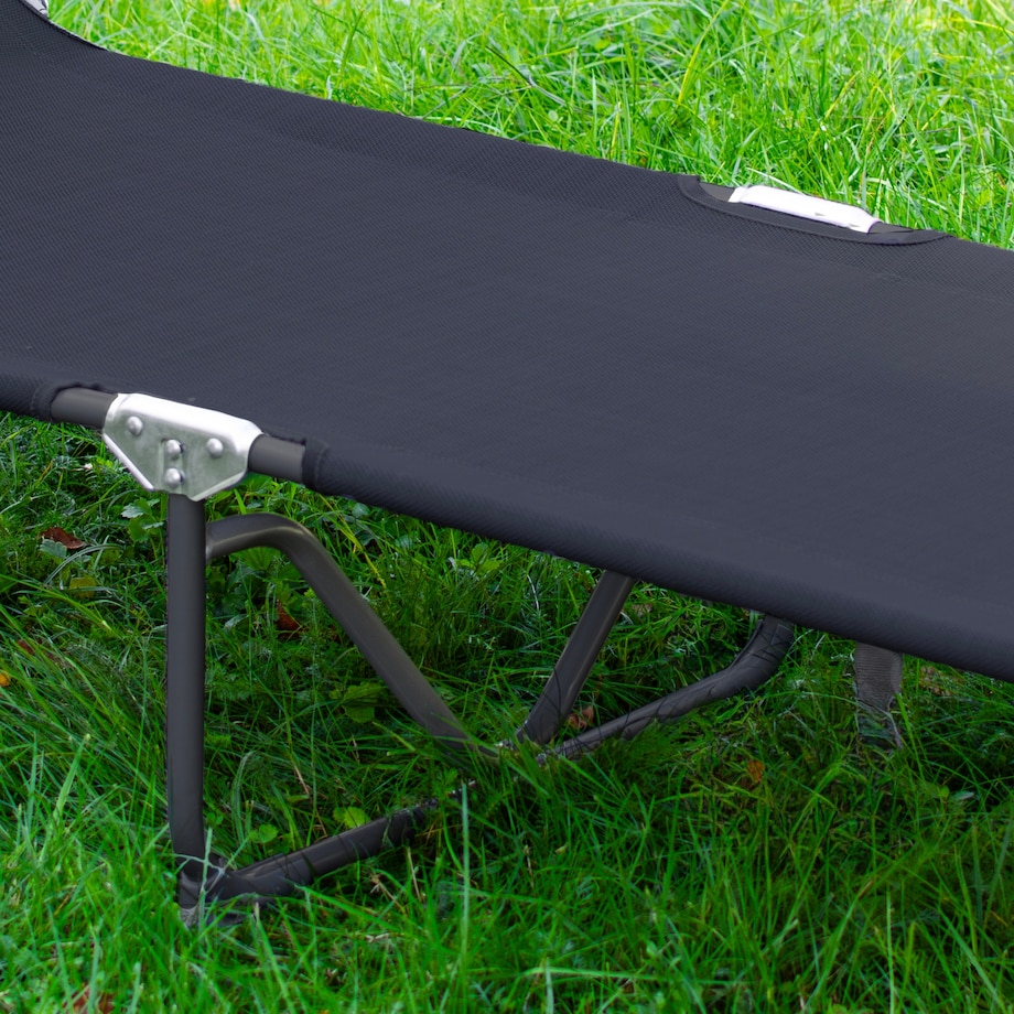 Leżanka ogrodowa składana w walizkę z zadaszeniem