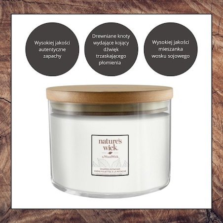 Natures Wick świeca duża WHIPPED PISTACHIO