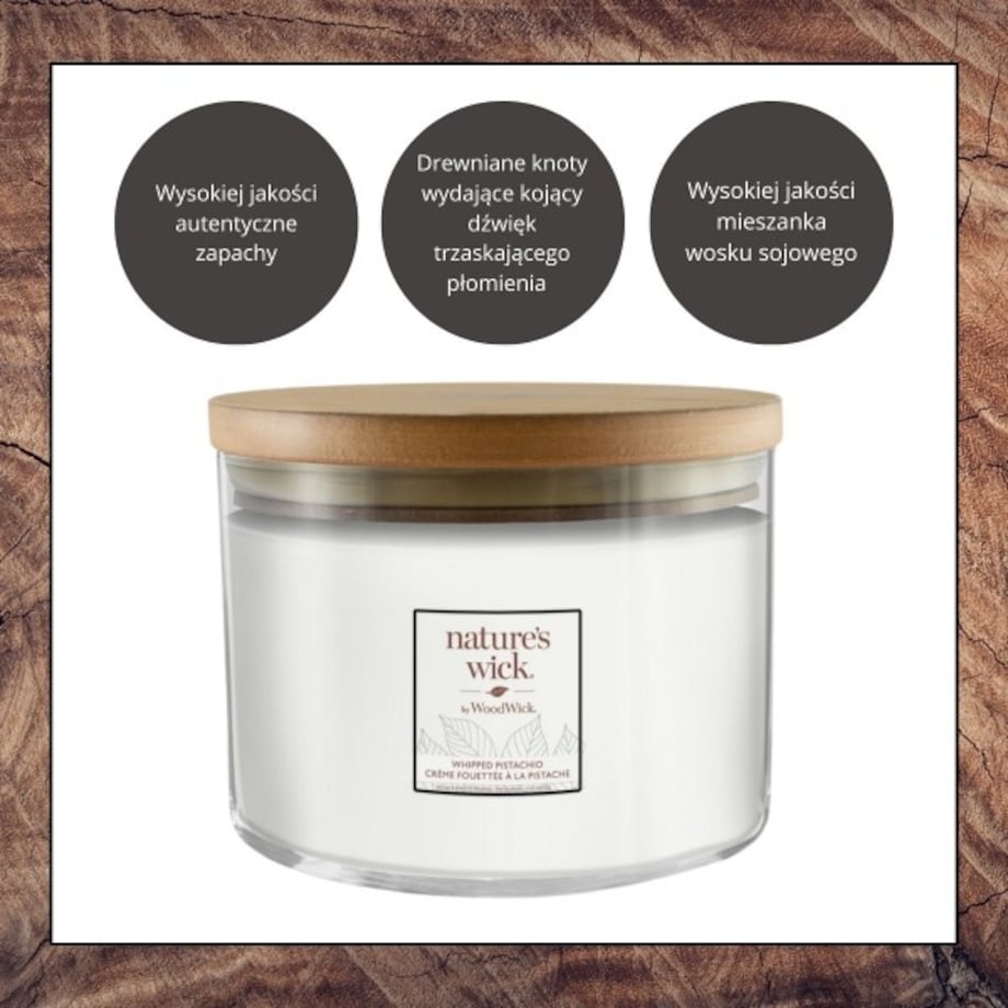 Natures Wick świeca duża WHIPPED PISTACHIO