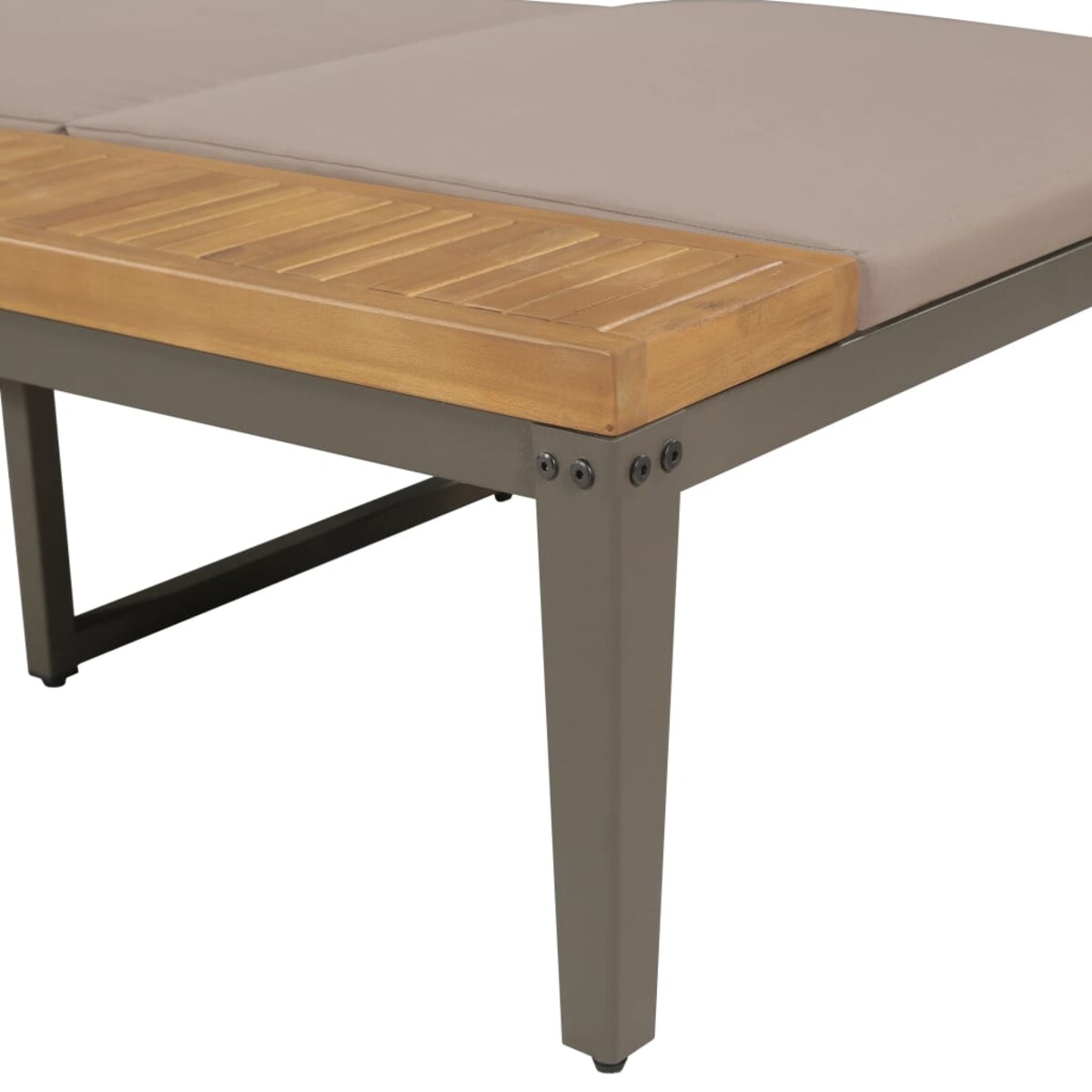 vidaXL Leżak z poduszkami, lite drewno akacjowe, brązowe