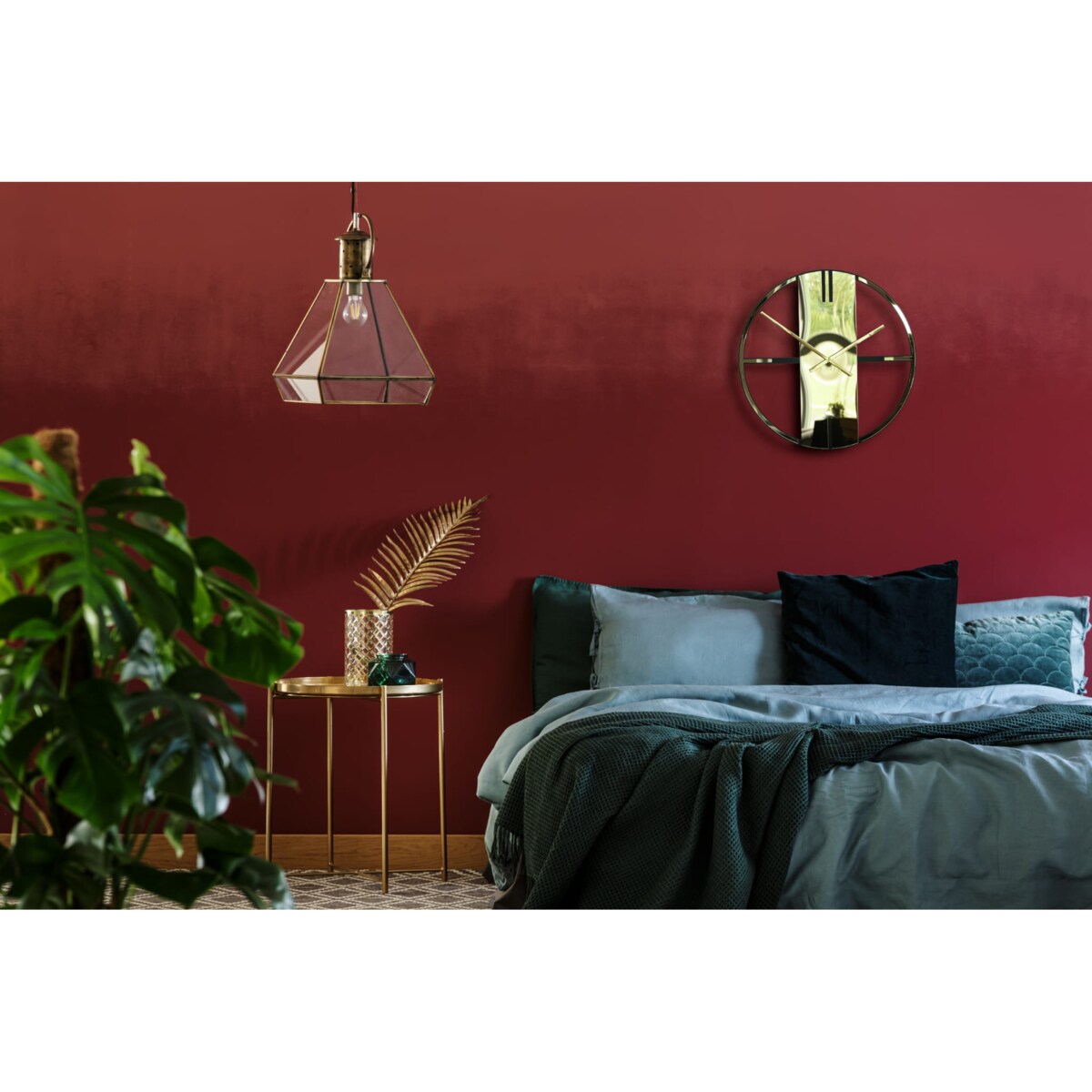 Metalowy zegar ścienny złoty Unique 50cm