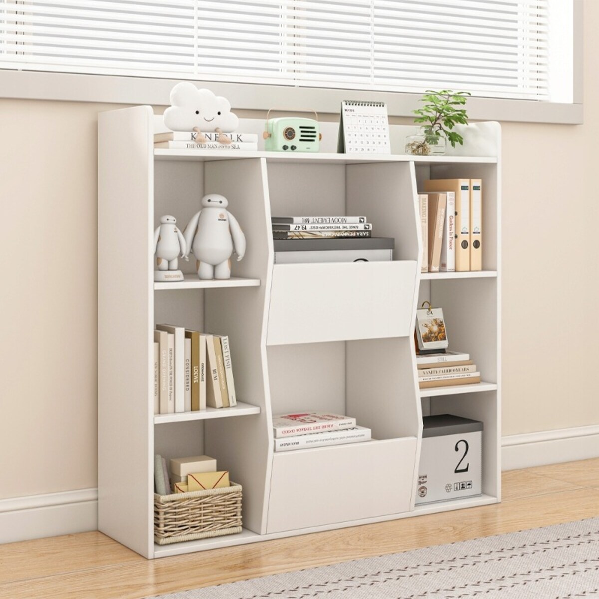 Regał otwarty biały 106x104x30 cm komoda organizer biblioteczka