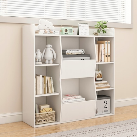 Regał otwarty biały 106x104x30 cm komoda organizer biblioteczka
