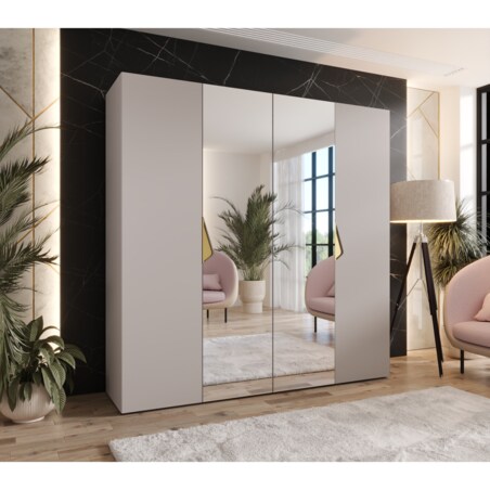 Szafa uchylna z lustrem Sandi 2 200 wys 202 cm Kaszmir + u Złoty