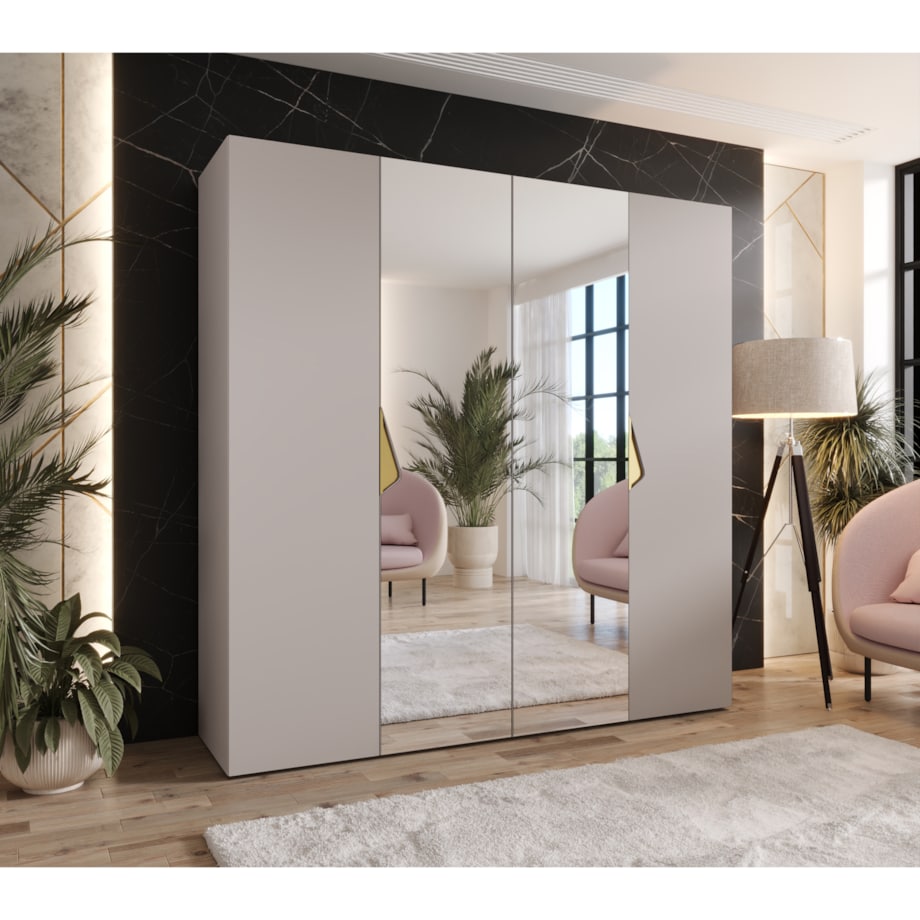 Szafa uchylna z lustrem Sandi 2 200 wys 202 cm Kaszmir + u Złoty