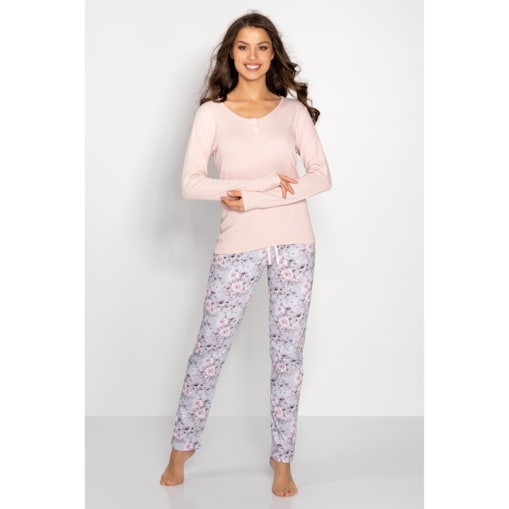 Piżama Margarita Pink-Grey, XL