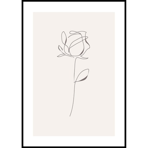 plakat line art róża 1 70x100 cm