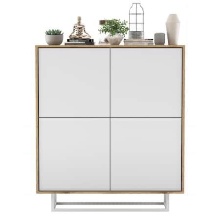 Komoda Loft Szafka RTV Loft Dąb Wotan Biały MAT 113 cm