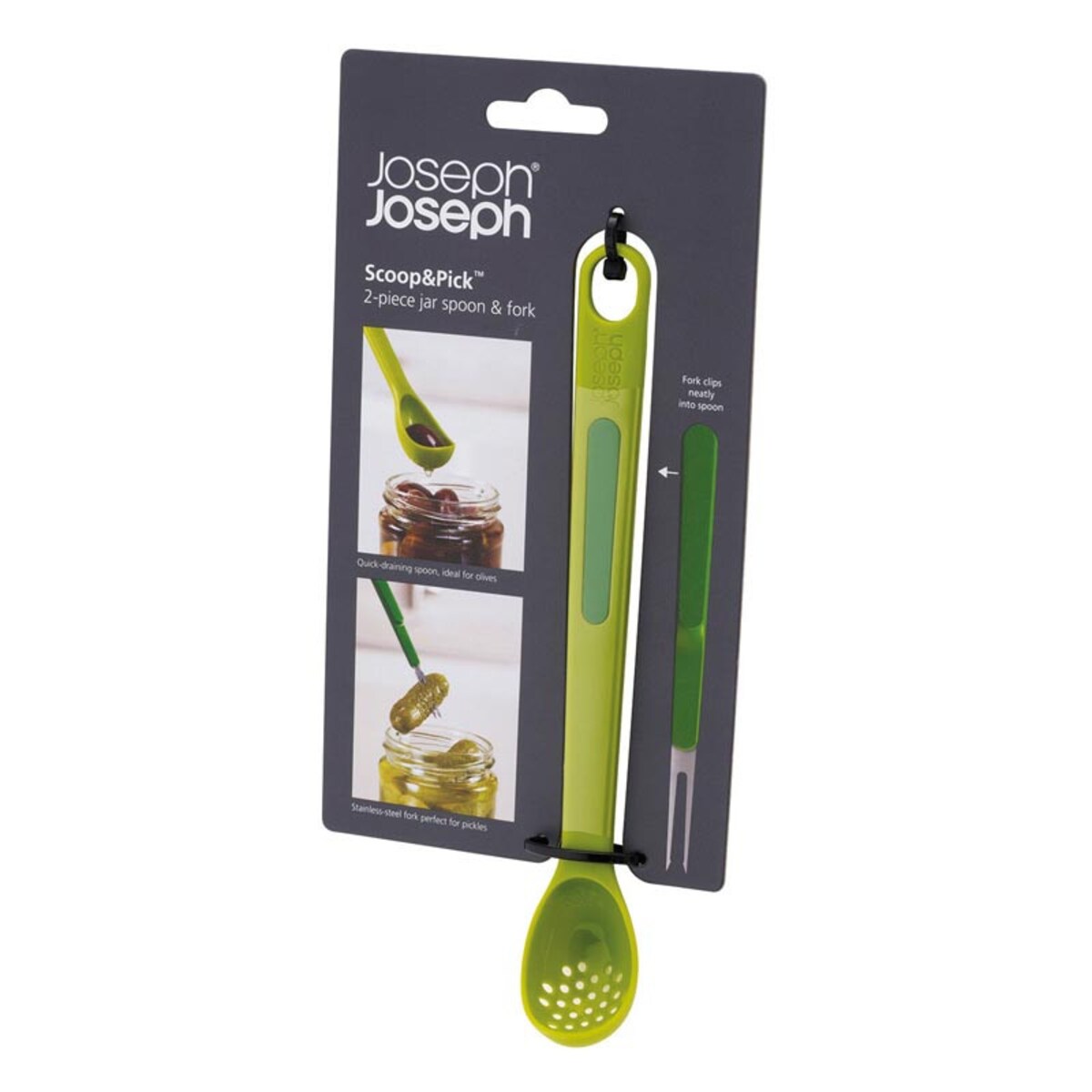 Zestaw do przekąsek zielony SCOOP&PICK, 3 x 20 x 2.8 cm, Joseph Joseph