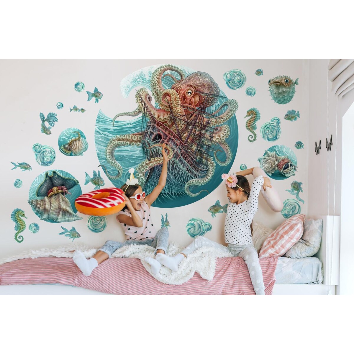 Zestaw naklejek na ścianę, Świat ośmiornicy, 80cm