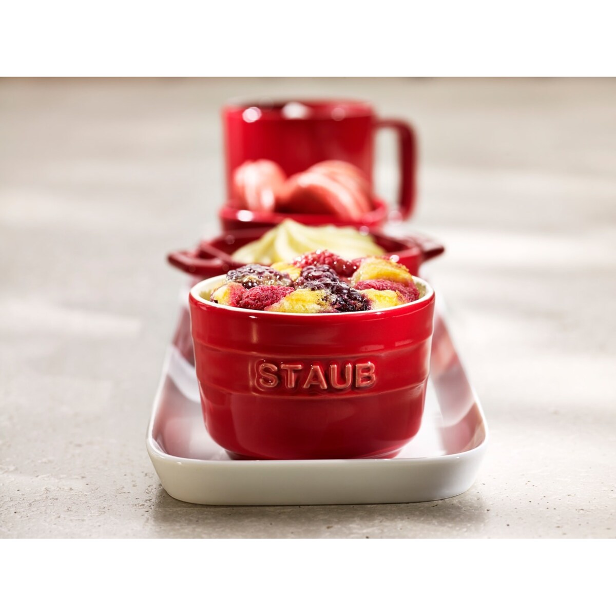 Staub Mini Ramekin Okrągły, 2 szt. - 200 ml, Czerwony