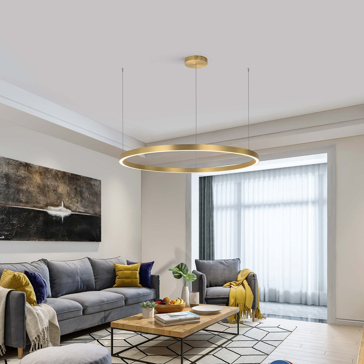 Złoty pierścień wiszący Midway LP-033/1P Light Prestige ring LED 3000K 35W