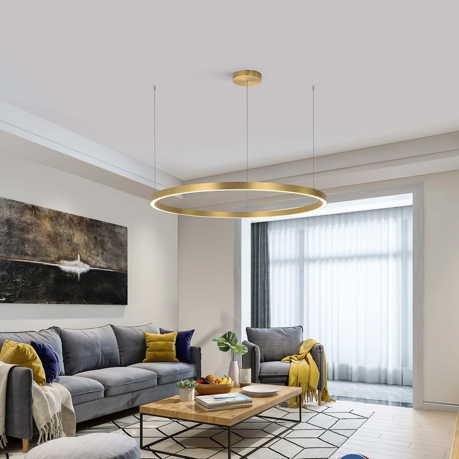 Złoty pierścień wiszący Midway LP-033/1P Light Prestige ring LED 3000K 35W